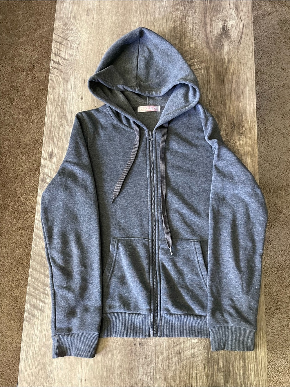 Women's Gray Zip-Up Hoodie Jacket